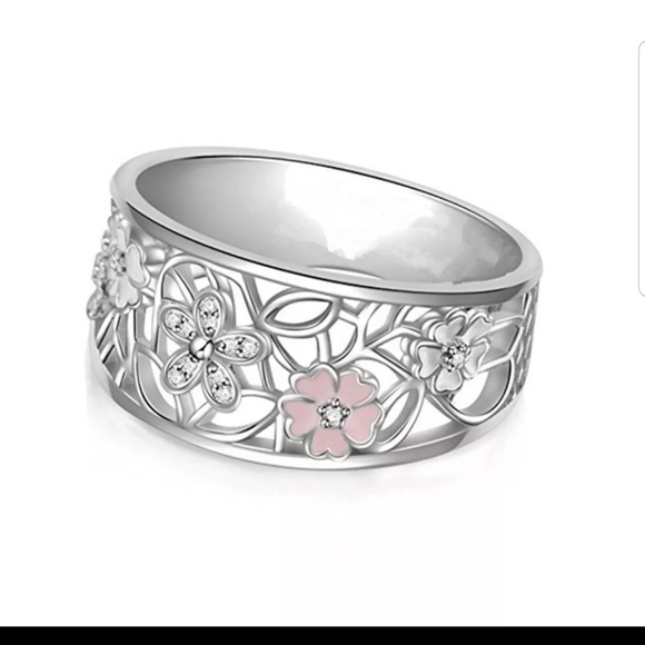 Huitan Jewelry - Silver color flower style ring